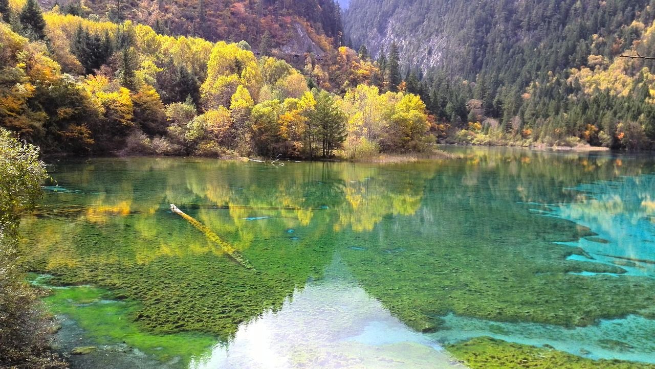 A mineral lake in Jiuzhaigou National Park