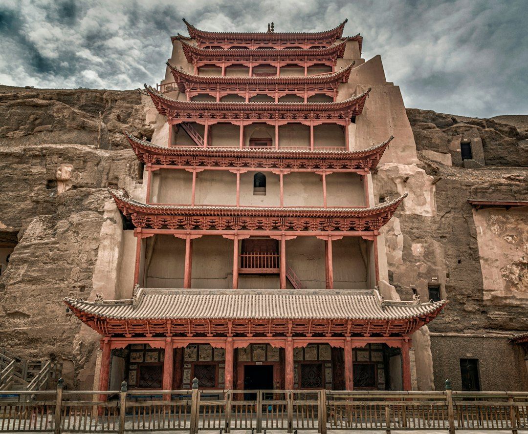 The Nine-Storey pavilion marking the entrance to the Mogao Caves
