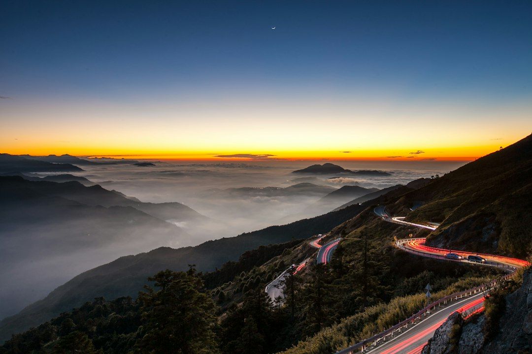 The 99-bend road climbing Tianmen Mountain